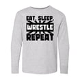 thumbnail image 1 of Inktastic Eat, Sleep, Wrestle, Repeat Long Sleeve Youth T-Shirt, 1 of 5