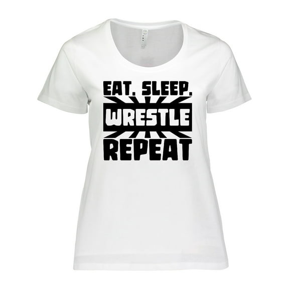 Inktastic Eat, Sleep, Wrestle, Repeat Women's Plus Size T-Shirt