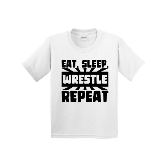 Inktastic Eat, Sleep, Wrestle, Repeat Youth T-Shirt
