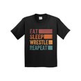 thumbnail image 1 of Inktastic Eat Sleep Wrestle Repeat Youth T-Shirt, 1 of 5