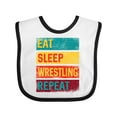 thumbnail image 1 of Inktastic Eat Sleep Wrestling Repeat Boys or Girls Baby Bib, 1 of 4