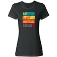 thumbnail image 1 of Inktastic Eat Sleep Wrestling Repeat Women's T-Shirt, 1 of 5