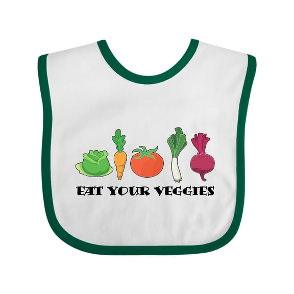 Inktastic Eat Your Veggies Carrot, Lettuce, Tomato Boys or Girls Baby Bib