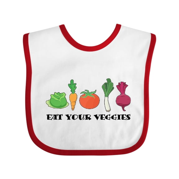Inktastic Eat Your Veggies Carrot, Lettuce, Tomato Boys or Girls Baby Bib