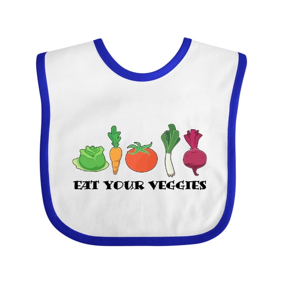 Inktastic Eat Your Veggies Carrot, Lettuce, Tomato Boys or Girls Baby Bib