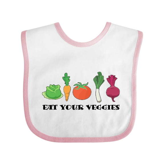 Inktastic Eat Your Veggies Carrot, Lettuce, Tomato Boys or Girls Baby Bib