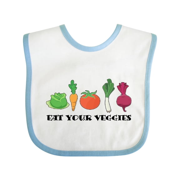 Inktastic Eat Your Veggies Carrot, Lettuce, Tomato Boys or Girls Baby Bib