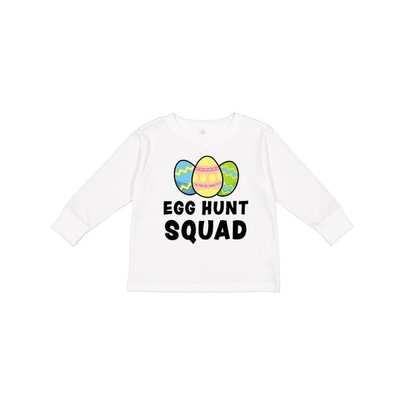 Inktastic Egg Hunt Squad with Easter Eggs Boys or Girls Long Sleeve Toddler T-Shirt