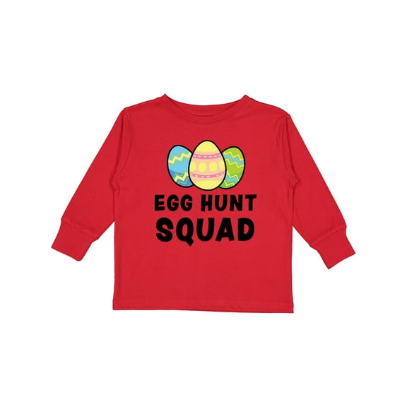 Inktastic Egg Hunt Squad with Easter Eggs Boys or Girls Long Sleeve Toddler T-Shirt