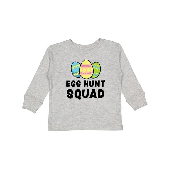 Inktastic Egg Hunt Squad with Easter Eggs Boys or Girls Long Sleeve Toddler T-Shirt