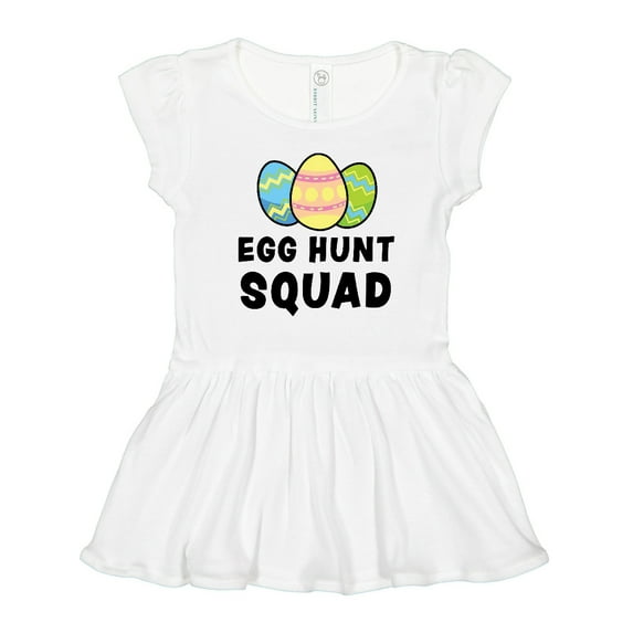 Inktastic Egg Hunt Squad with Easter Eggs Girls Toddler Dress