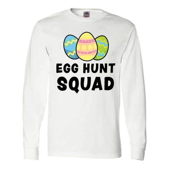 Inktastic Egg Hunt Squad with Easter Eggs Long Sleeve T-Shirt