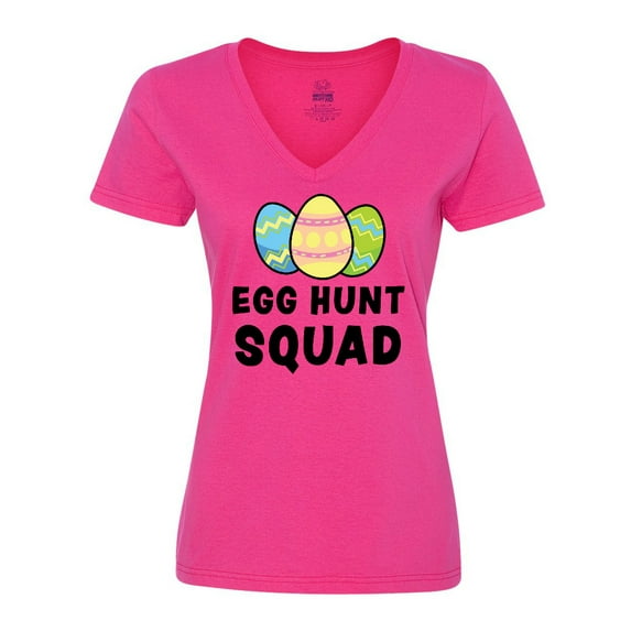 Inktastic Egg Hunt Squad with Easter Eggs Women's V-Neck T-Shirt