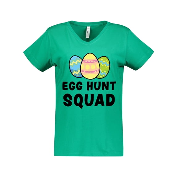 Inktastic Egg Hunt Squad with Easter Eggs Women's V-Neck T-Shirt