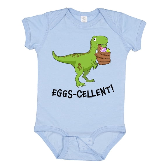Inktastic Eggs-cellent Cute Easter T-Rex Dinosaur Boys or Girls Baby Bodysuit
