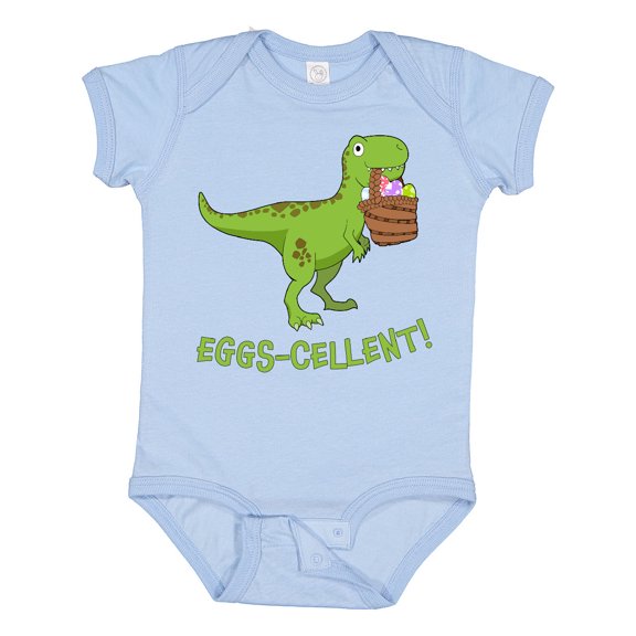 Inktastic Eggs-cellent Cute Easter T-Rex Dinosaur Boys or Girls Baby Bodysuit