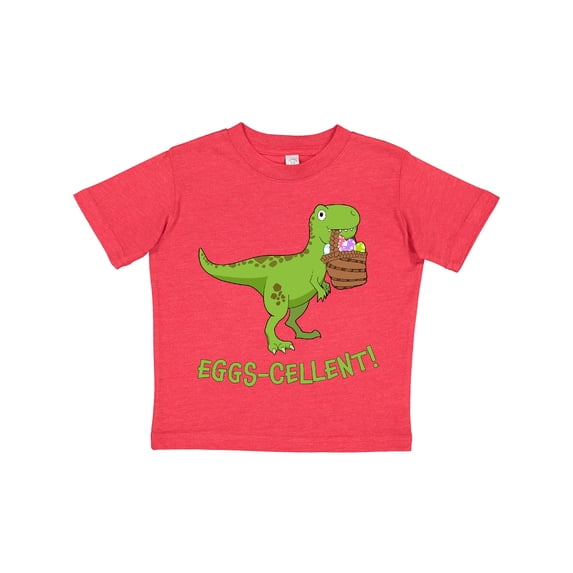 Inktastic Eggs-cellent! Cute Easter T-Rex Dinosaur Boys or Girls Toddler T-Shirt