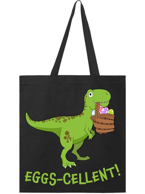 Eggs-cellent! Cute Easter T-Rex Dinosaur Tote Bag