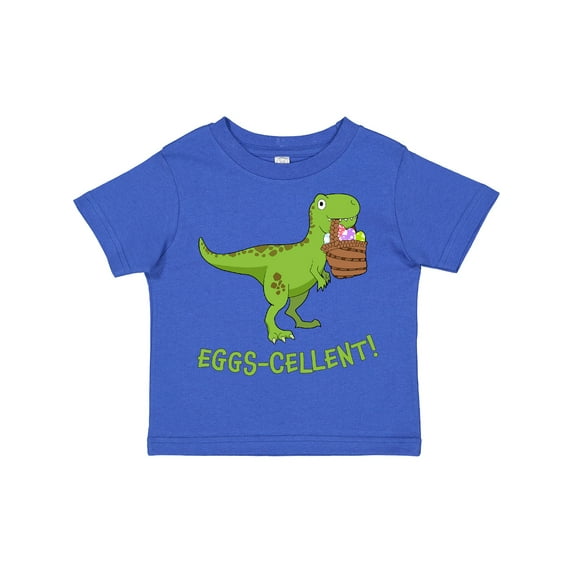 Inktastic Eggs-cellent Cute Easter T-rex Dinosaur Boys or Girls Toddler T-Shirt