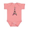 thumbnail image 1 of Inktastic Eiffel Tower in Paris with Flowers and Pink Banner Boys or Girls Baby Bodysuit, 1 of 5