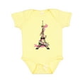 thumbnail image 1 of Inktastic Eiffel Tower in Paris with Flowers and Pink Banner Boys or Girls Baby Bodysuit, 1 of 5