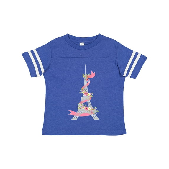 Inktastic Eiffel Tower in Paris with Flowers and Pink Banner Boys or Girls Toddler T-Shirt