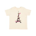 thumbnail image 1 of Inktastic Eiffel Tower in Paris with Flowers and Pink Banner Boys or Girls Toddler T-Shirt, 1 of 5