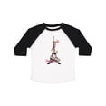 thumbnail image 1 of Inktastic Eiffel Tower in Paris with Flowers and Pink Banner Boys or Girls Toddler T-Shirt, 1 of 5