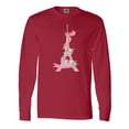 thumbnail image 1 of Inktastic Eiffel Tower in Paris with Flowers and Pink Banner Long Sleeve T-Shirt, 1 of 5
