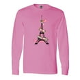 thumbnail image 1 of Inktastic Eiffel Tower in Paris with Flowers and Pink Banner Long Sleeve T-Shirt, 1 of 5
