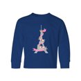 thumbnail image 1 of Inktastic Eiffel Tower in Paris with Flowers and Pink Banner Long Sleeve Youth T-Shirt, 1 of 5
