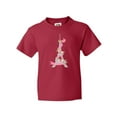 thumbnail image 1 of Inktastic Eiffel Tower in Paris with Flowers and Pink Banner Youth T-Shirt, 1 of 5