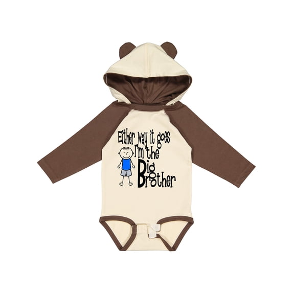 Inktastic Either Way It Goes, I'm the Big Brother Boys Long Sleeve Baby Bodysuit