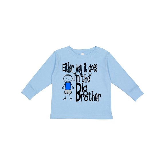 Inktastic Either Way It Goes, I'm the Big Brother Boys Long Sleeve Toddler T-Shirt