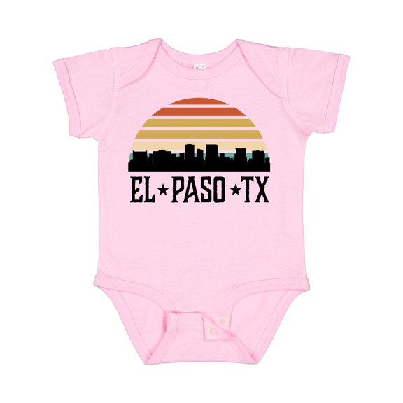 Inktastic El Paso Texas Skyline Retro Boys or Girls Baby Bodysuit