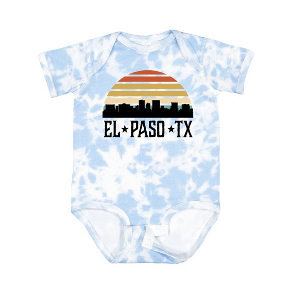 Inktastic El Paso Texas Skyline Retro Boys or Girls Baby Bodysuit