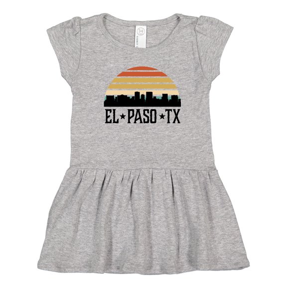 Inktastic El Paso Texas Skyline Retro Girls Toddler Dress