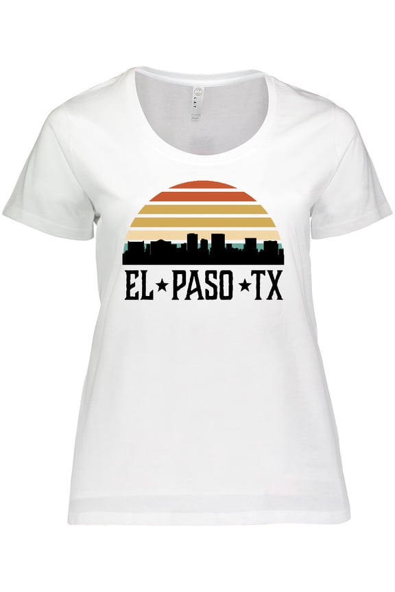 El Paso Texas Skyline Retro Women's Plus Size T-Shirt