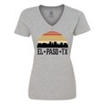thumbnail image 1 of Inktastic El Paso Texas Skyline Retro Women's V-Neck T-Shirt, 1 of 5