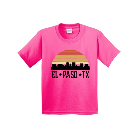 Inktastic El Paso Texas Skyline Retro Youth T-Shirt