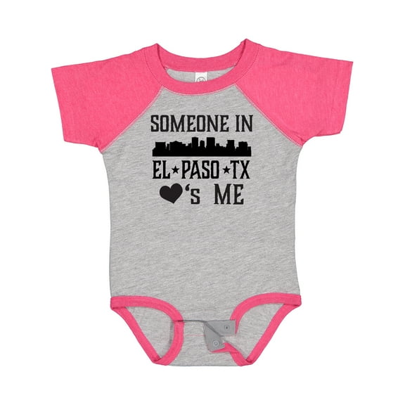 Inktastic El Paso Texas Someone Loves Me Skyline Boys or Girls Baby Bodysuit