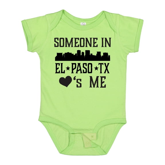 Inktastic El Paso Texas Someone Loves Me Skyline Boys or Girls Baby Bodysuit