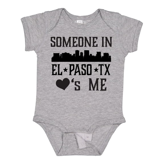 Inktastic El Paso Texas Someone Loves Me Skyline Boys or Girls Baby Bodysuit