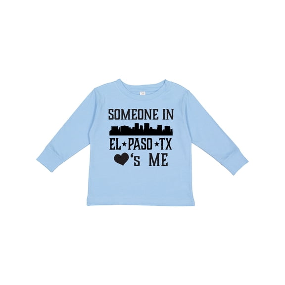 Inktastic El Paso Texas Someone Loves Me Skyline Boys or Girls Long Sleeve Toddler T-Shirt