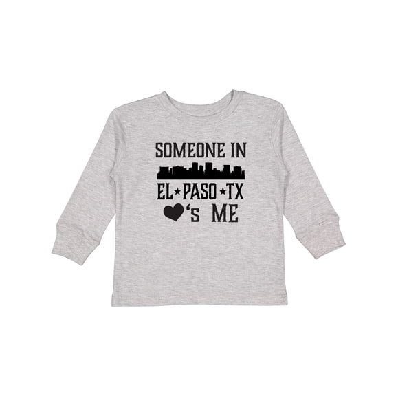 Inktastic El Paso Texas Someone Loves Me Skyline Boys or Girls Long Sleeve Toddler T-Shirt