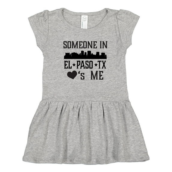 Inktastic El Paso Texas Someone Loves Me Skyline Girls Toddler Dress