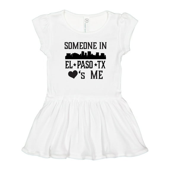 Inktastic El Paso Texas Someone Loves Me Skyline Girls Toddler Dress