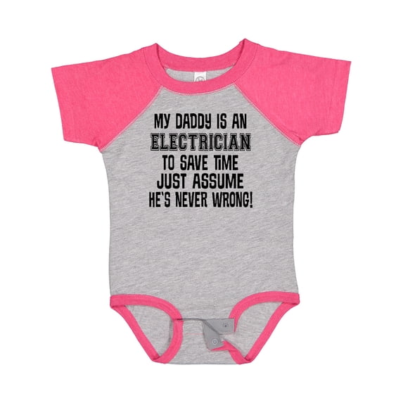 Inktastic Electrician Daddy Never Wrong Boys or Girls Baby Bodysuit