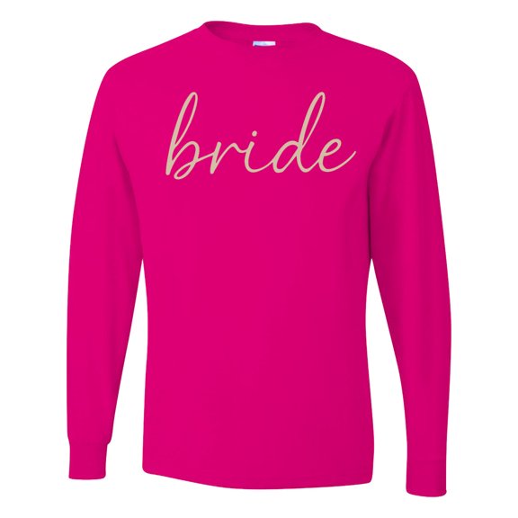 Inktastic Elegant Bride Script Minimalist Typography Long Sleeve T-Shirt