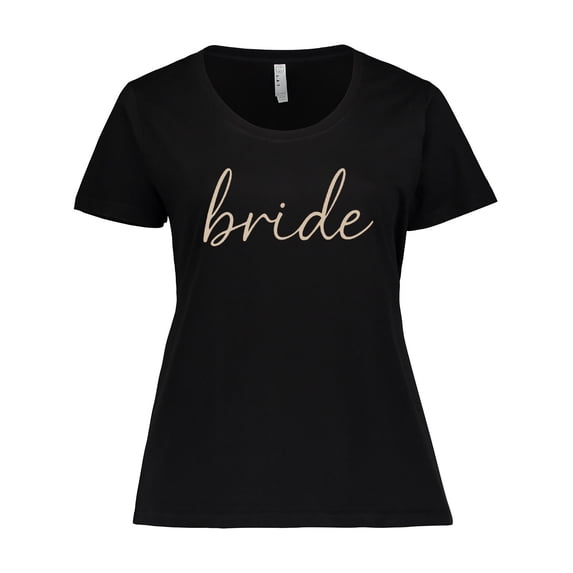 Inktastic Elegant Bride Script Minimalist Typography Women's Plus Size T-Shirt